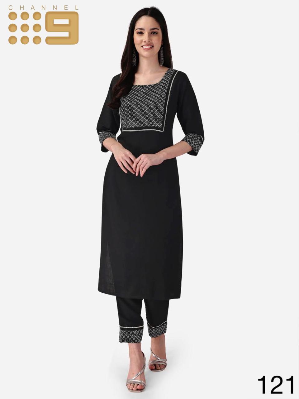 Channel 9 Series 121 To 125 Wholesale Cotton Kurti With Bottom